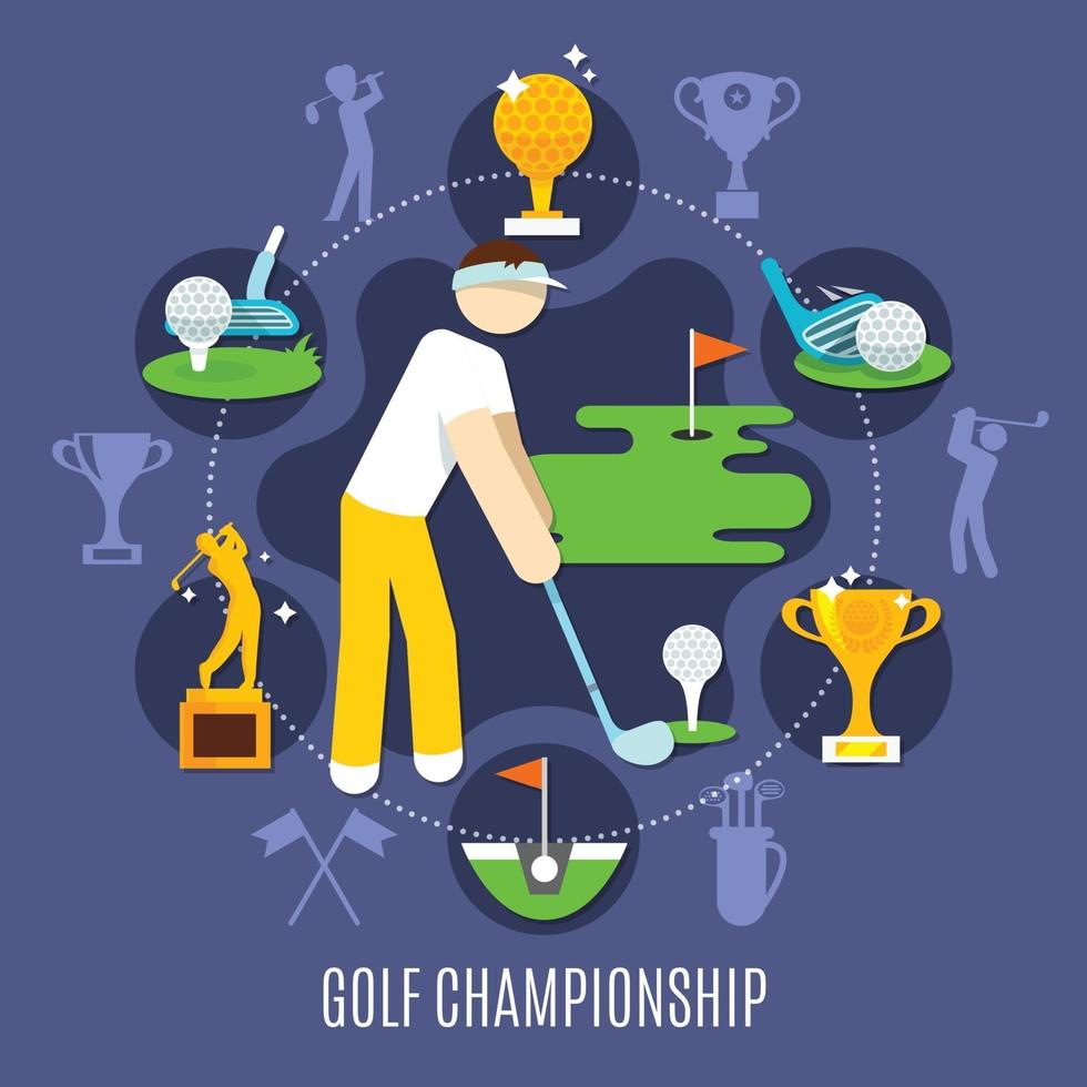 illustrazione piatta da golf vettore