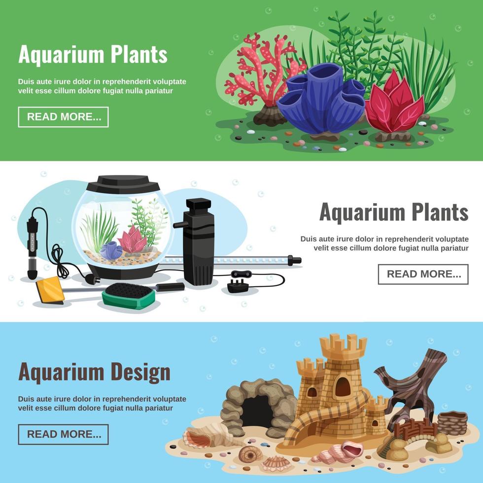 set di banner di acquaristica vettore