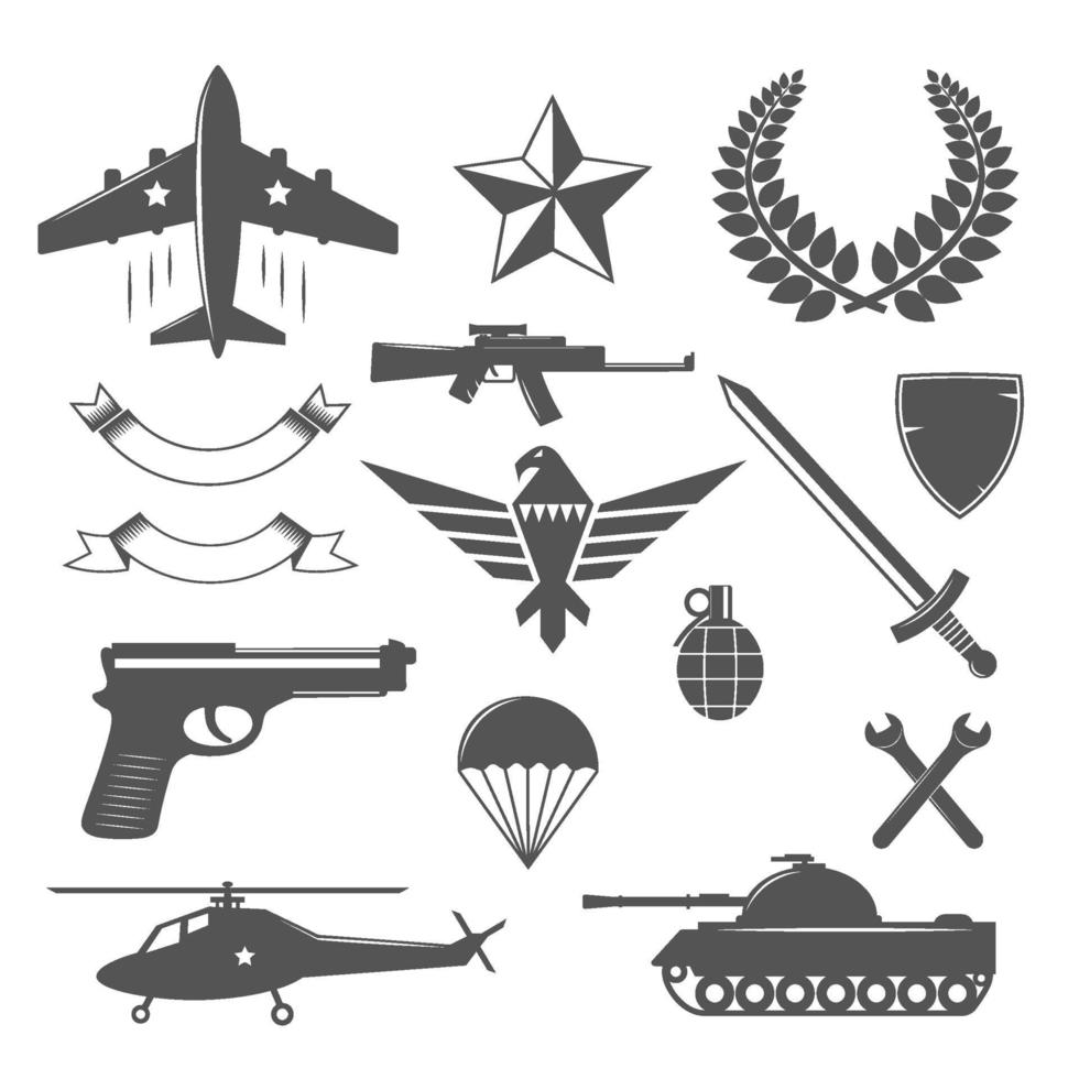 elementi di emblemi militari vettore