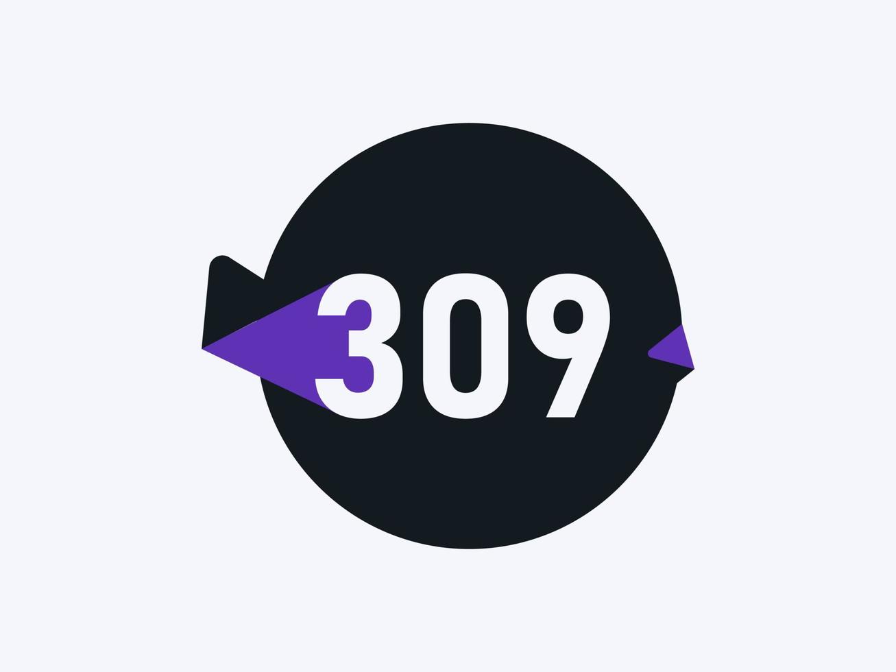 309 numero logo icona design vettore Immagine. numero logo icona design vettore Immagine