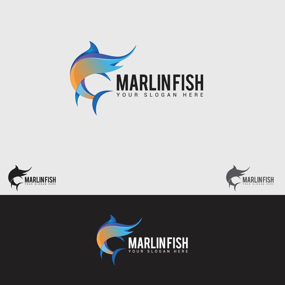 modello di progettazione di logo di pesce marlin vettore