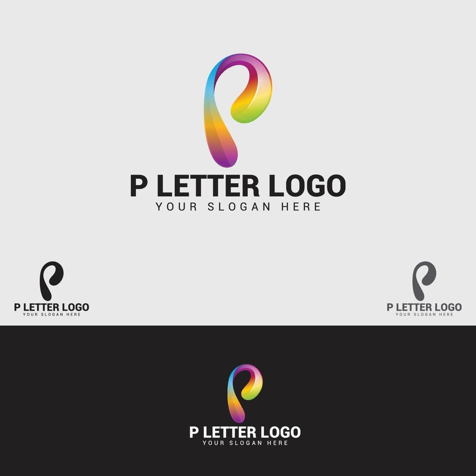 modello di progettazione del logo della lettera p vettore