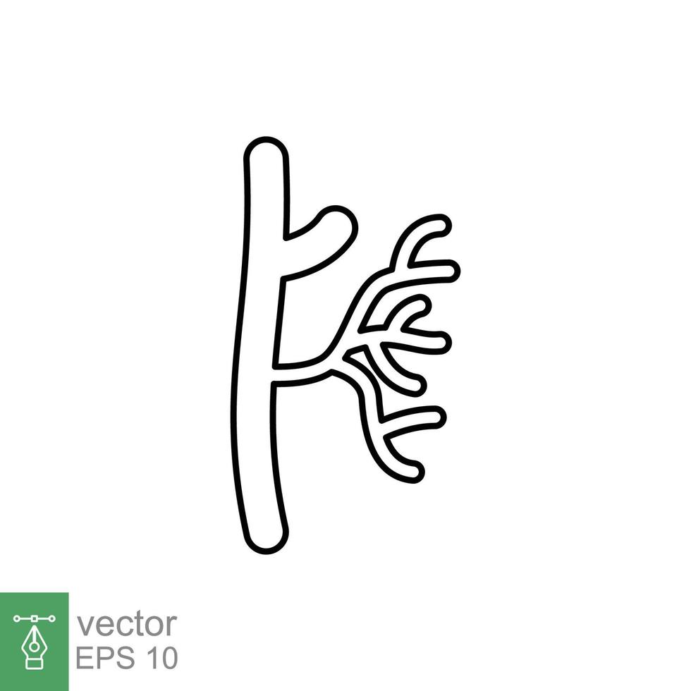 umano arteria linea icona. schema stile può essere Usato per ragnatela, mobile, ui. sangue, nave, arteria, vascolare, vena, cardiovascolare, cuore concetto. vettore illustrazione isolato su bianca sfondo. eps 10.