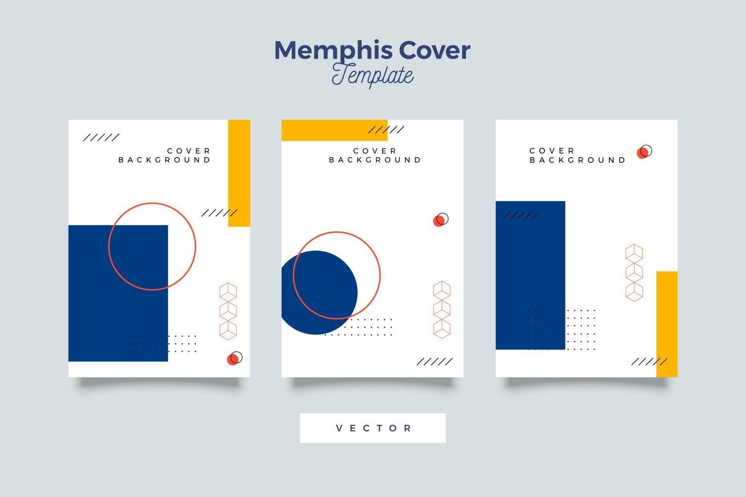 modello di copertina colorato di memphis vettore