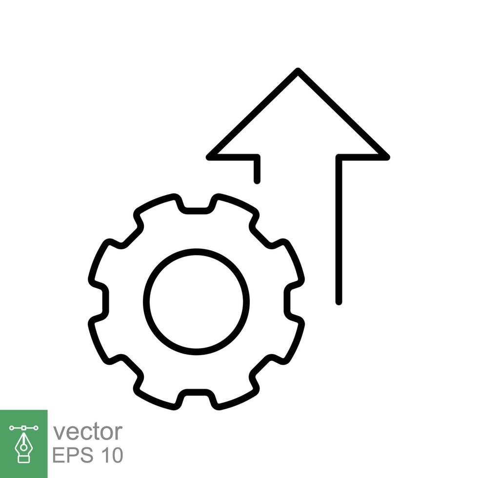 operativo eccellenza linea icona. semplice schema stile simbolo. ottimizzare tecnologia, innovazione, produzione crescita concetto. vettore illustrazione isolato su bianca sfondo. eps 10.