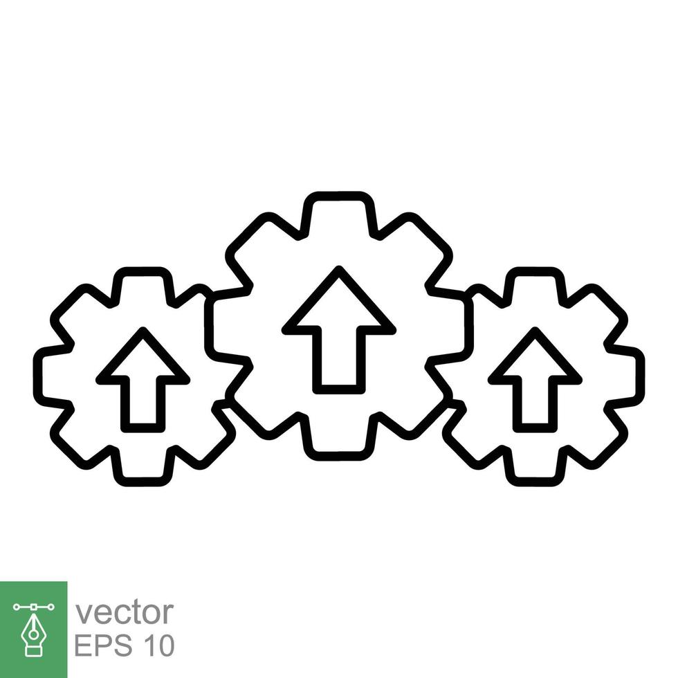 operativo eccellenza linea icona. semplice schema stile simbolo. ottimizzare tecnologia, innovazione, produzione crescita concetto. vettore illustrazione isolato su bianca sfondo. eps 10.