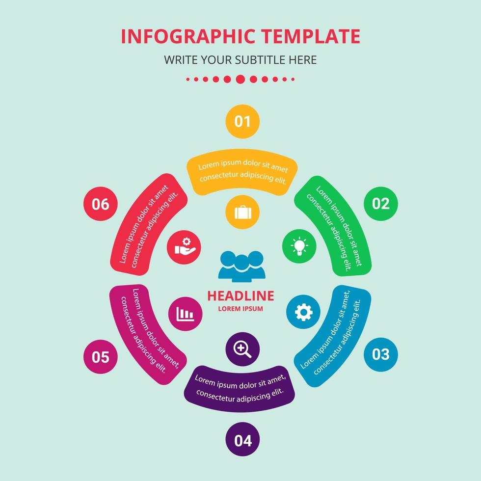 modello di passaggi infografica minimalista colorato vettore