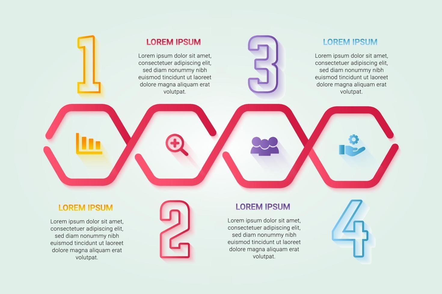 modello di diagramma di processo del flusso di lavoro infografico per la visualizzazione dei dati vettore