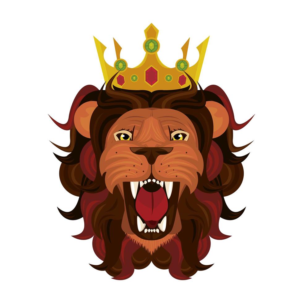 testa di leone con corona vettore