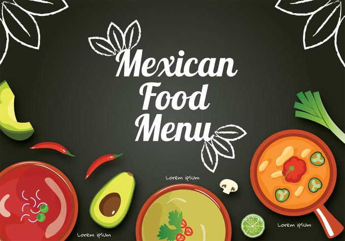 Progettazione di vettore del menu dell'alimento messicano