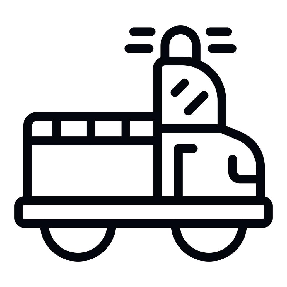 emergenza camion icona schema vettore. costa guardia vettore