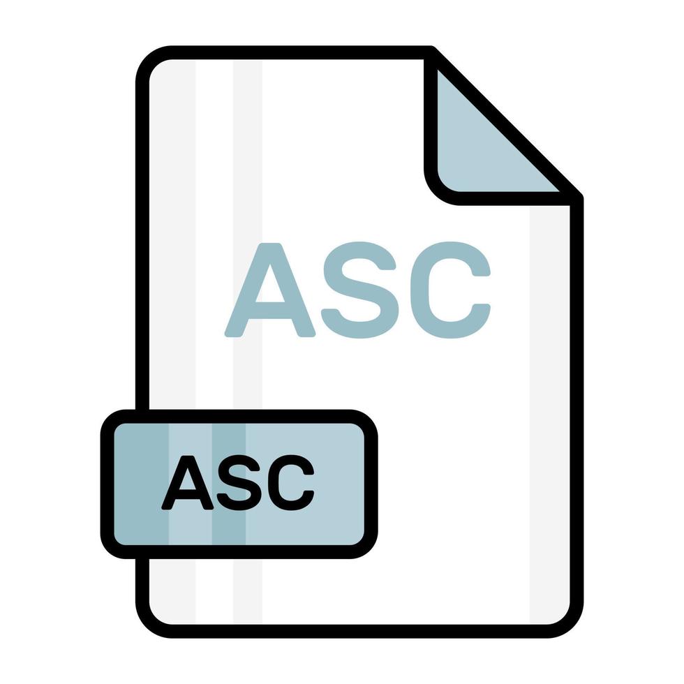 un sorprendente vettore icona di asc file, modificabile design