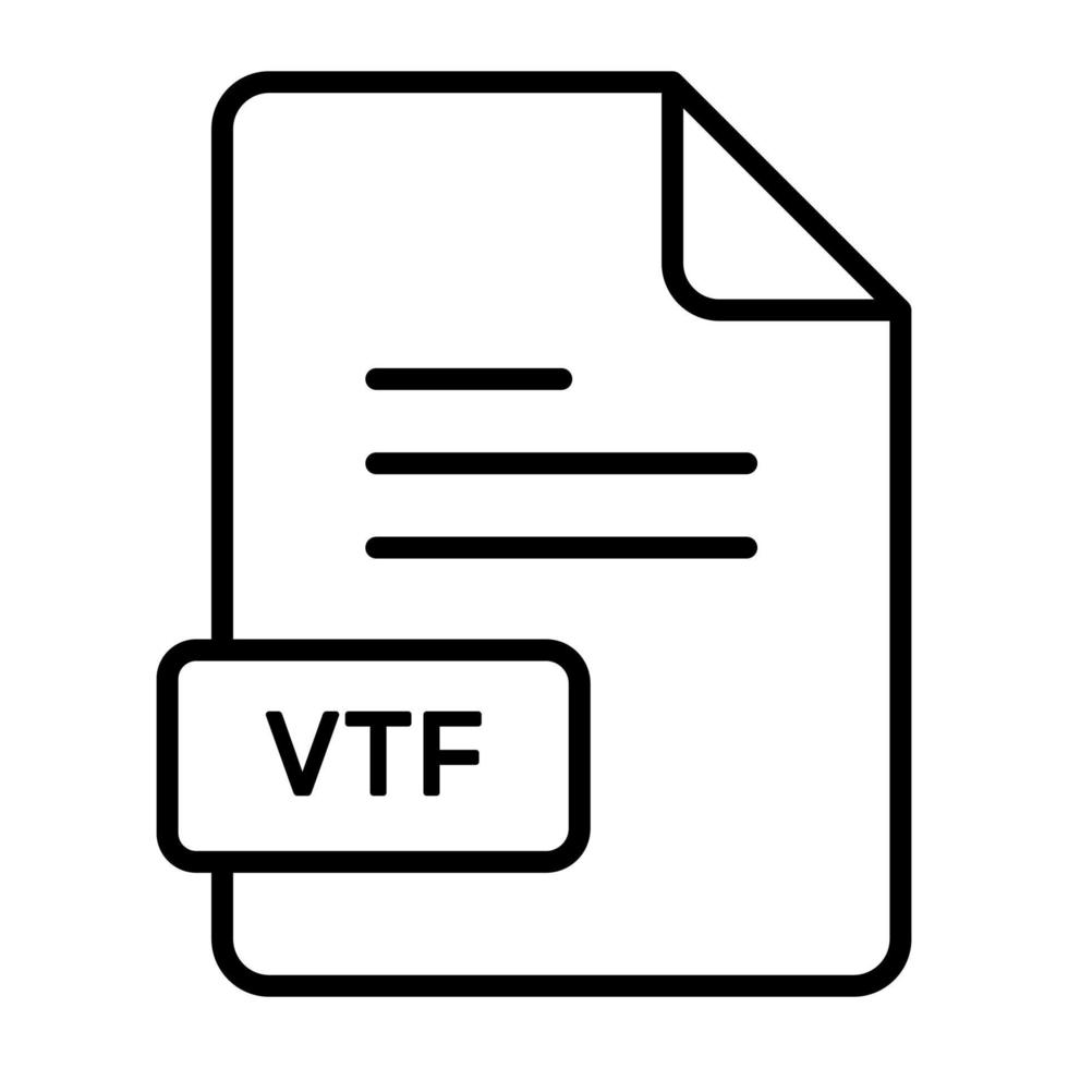 un sorprendente vettore icona di vtf file, modificabile design