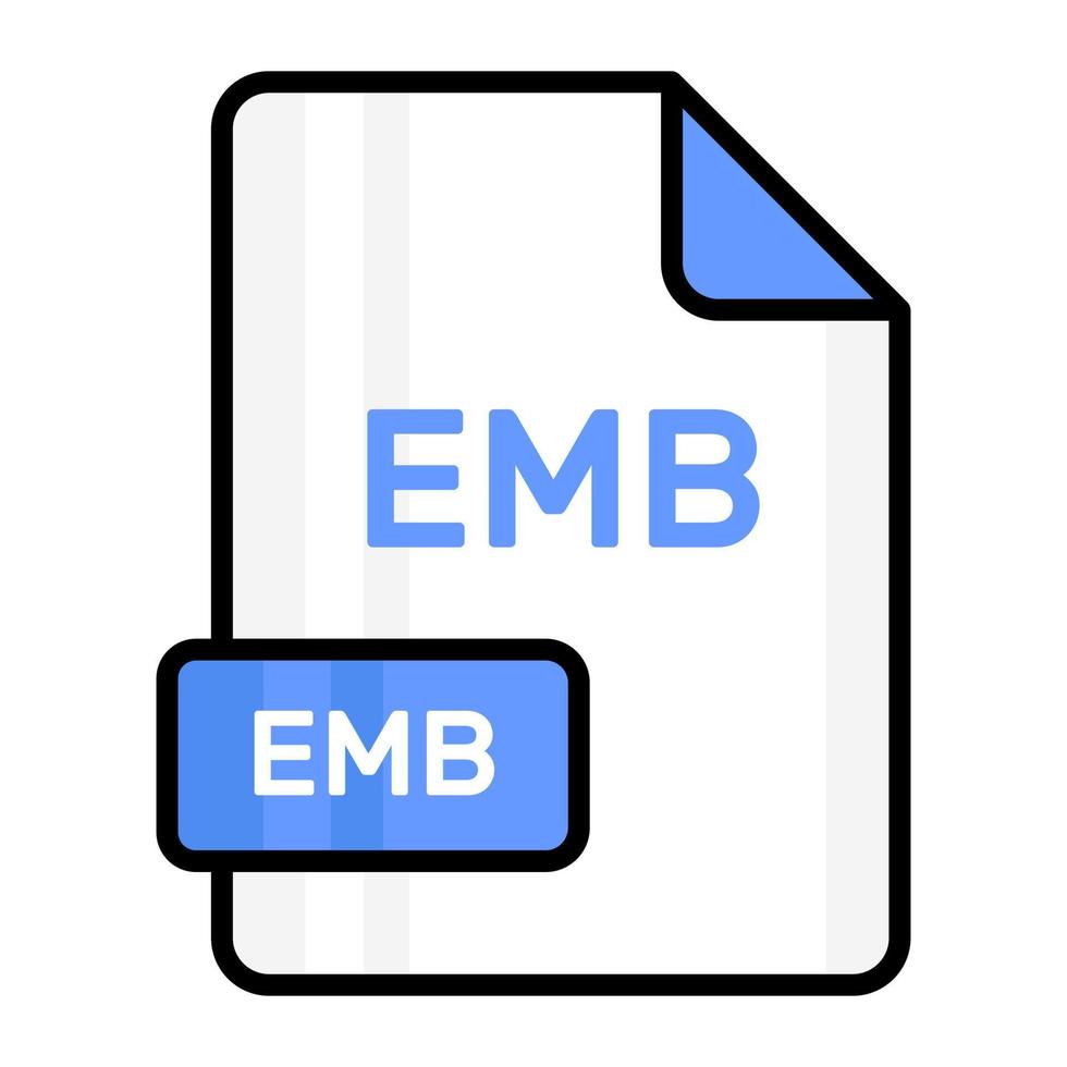 un sorprendente vettore icona di emb file, modificabile design