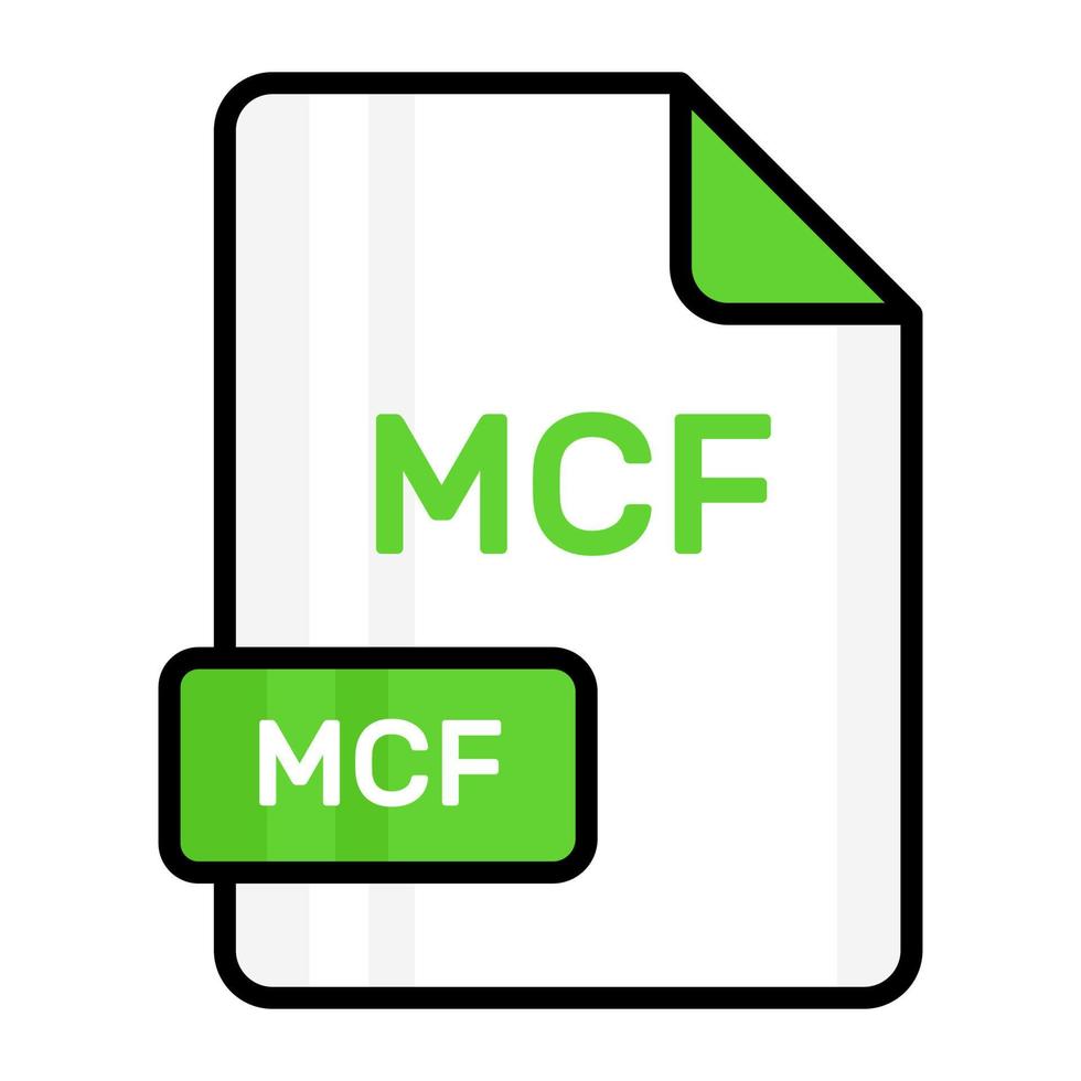 un sorprendente vettore icona di mcf file, modificabile design