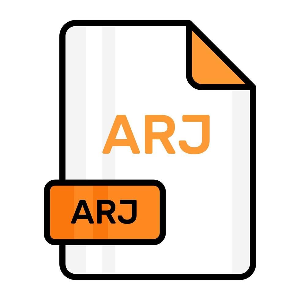 un sorprendente vettore icona di arj file, modificabile design