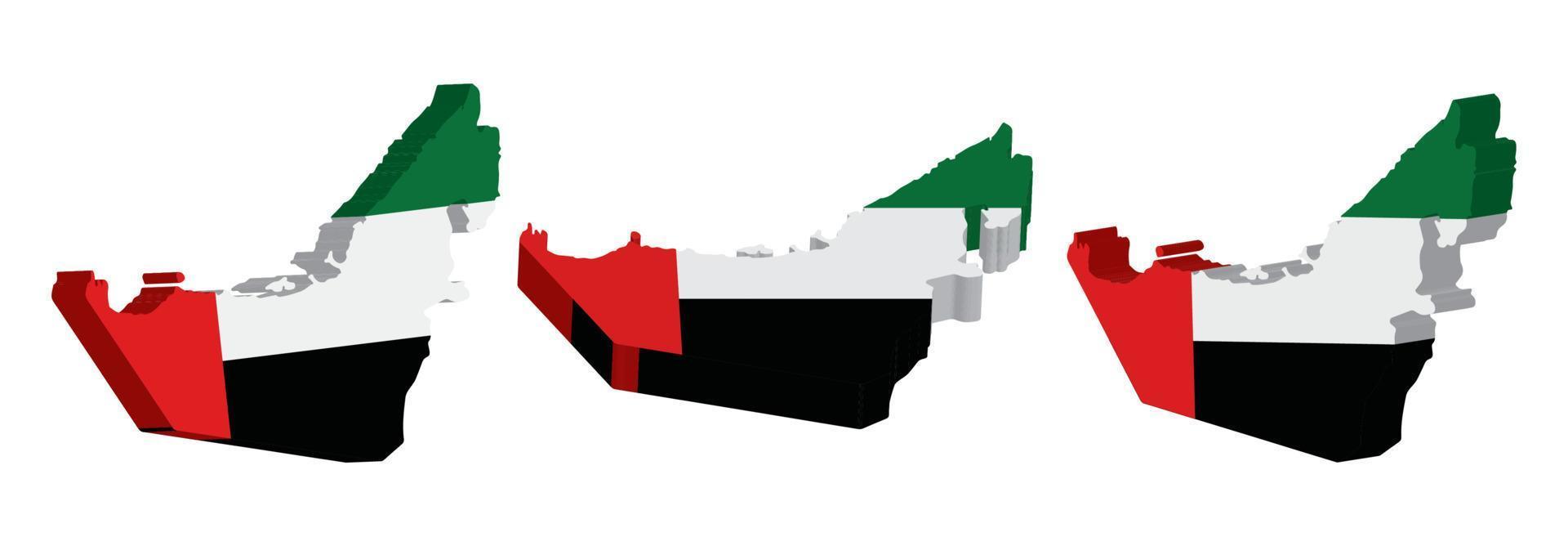 realistico 3d carta geografica di unito arabo Emirates vettore design modello