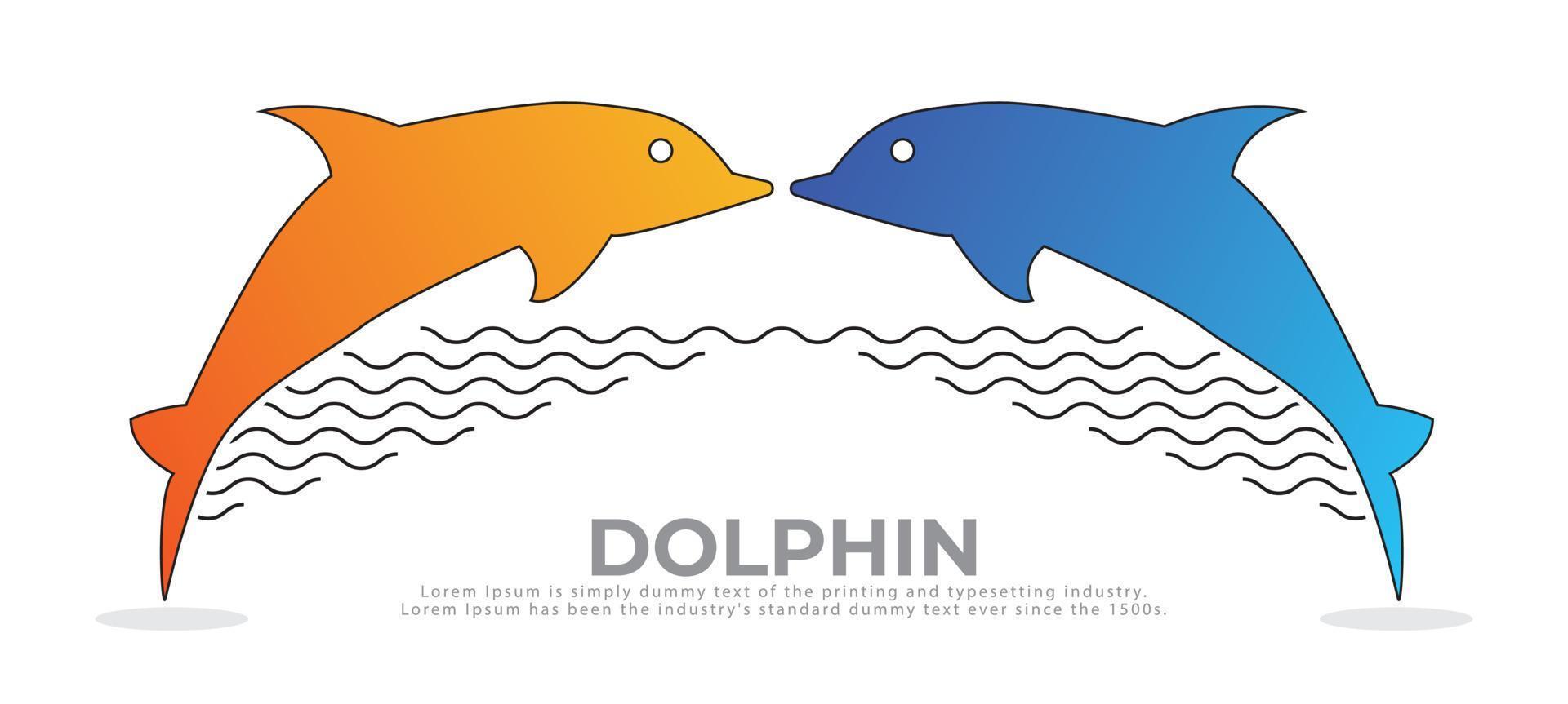 astratto vettore delfino logo design modello