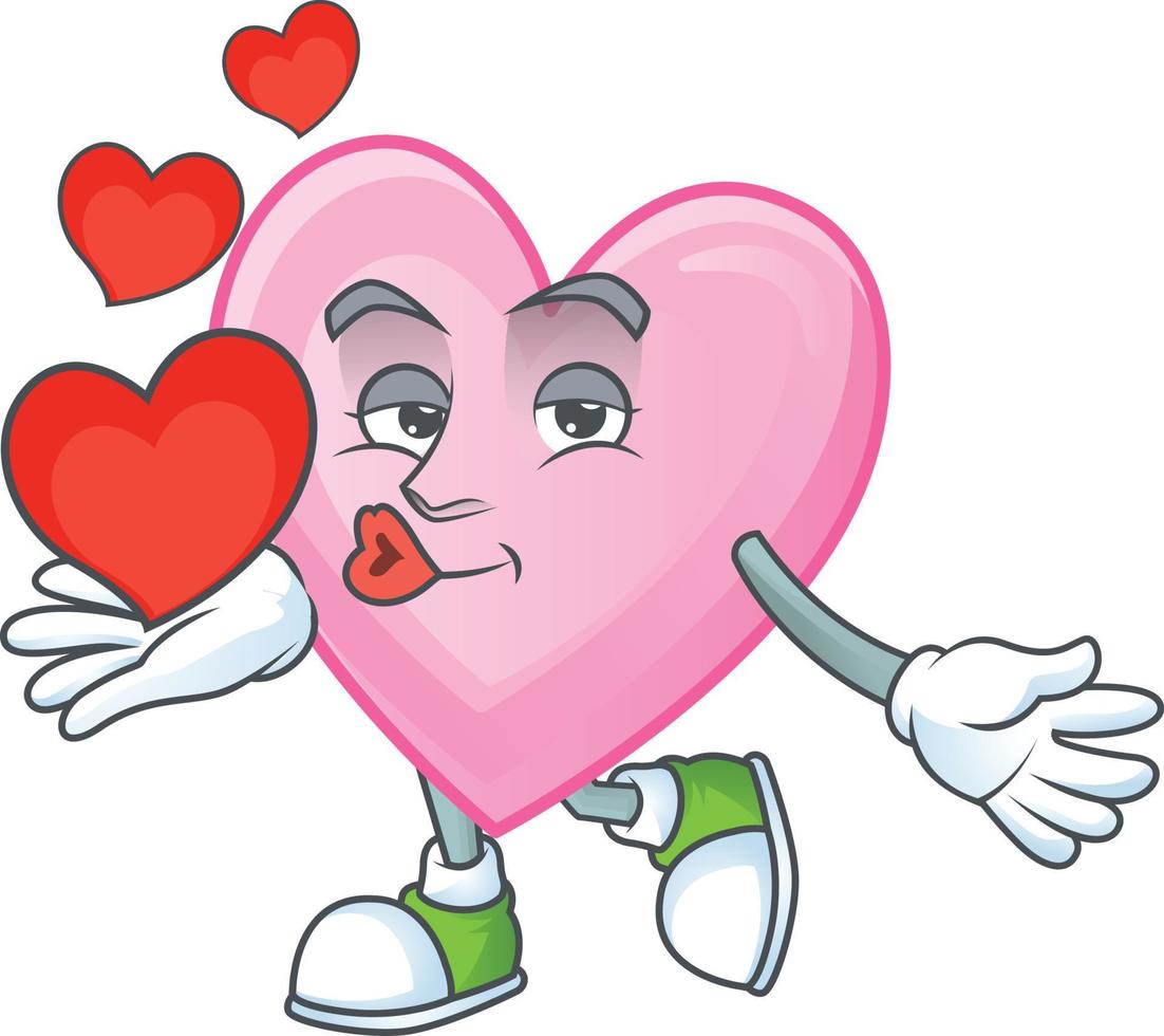rosa amore cartone animato personaggio stile vettore