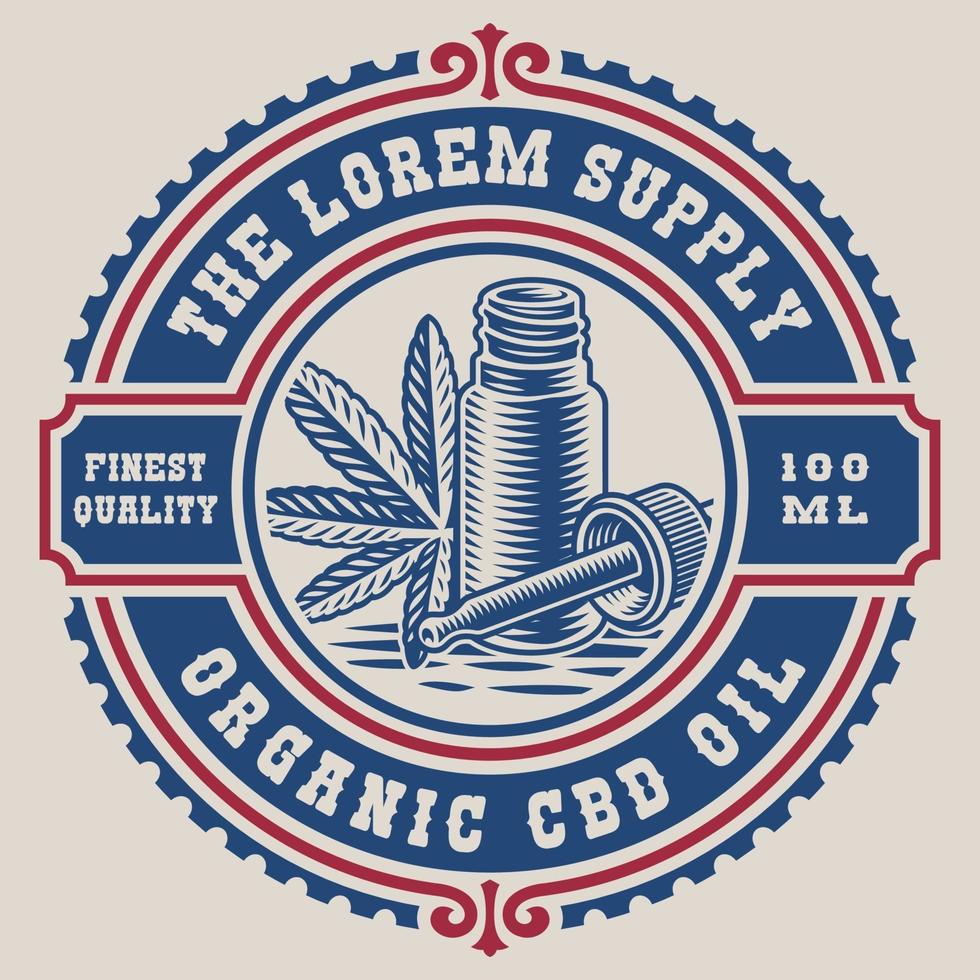 etichetta vintage per un tema di cannabis vettore