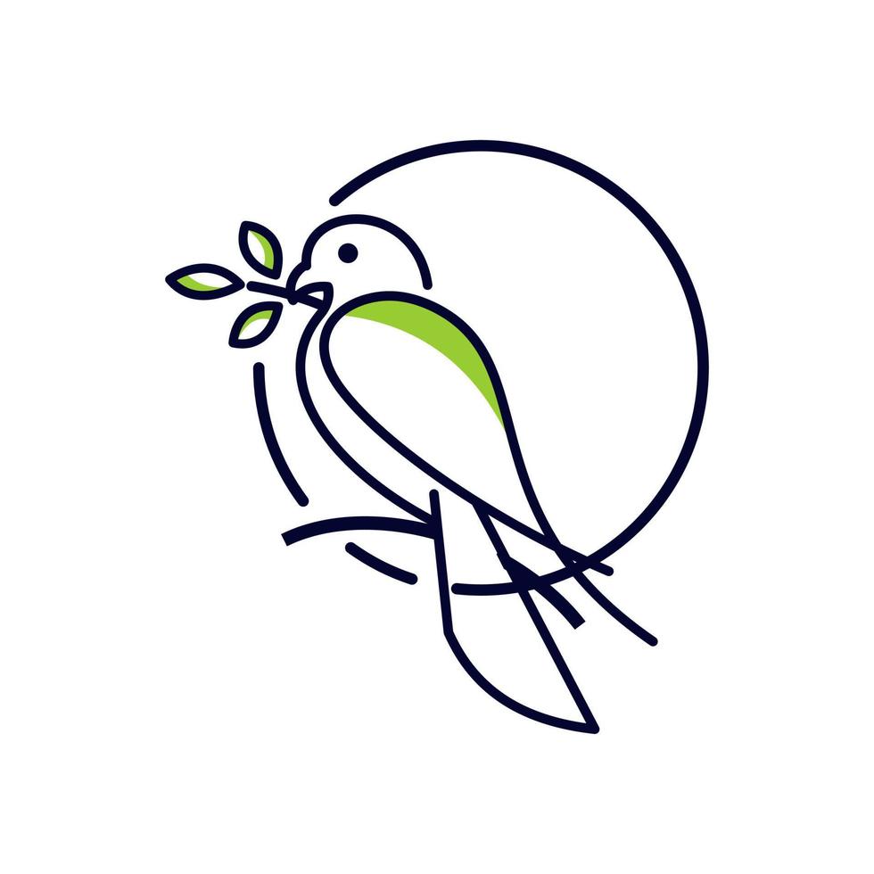 semplice selvaggio uccello linea logo design vettore