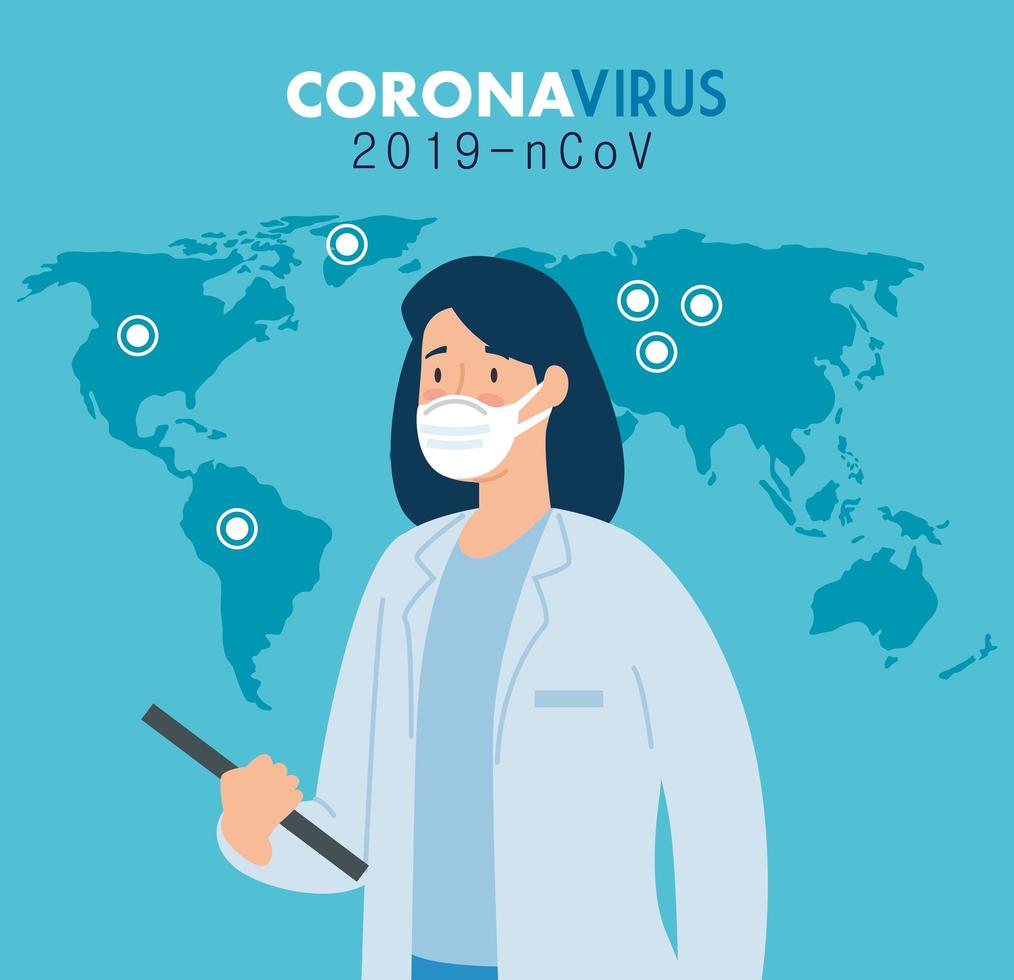 dottoressa per la prevenzione del coronavirus vettore