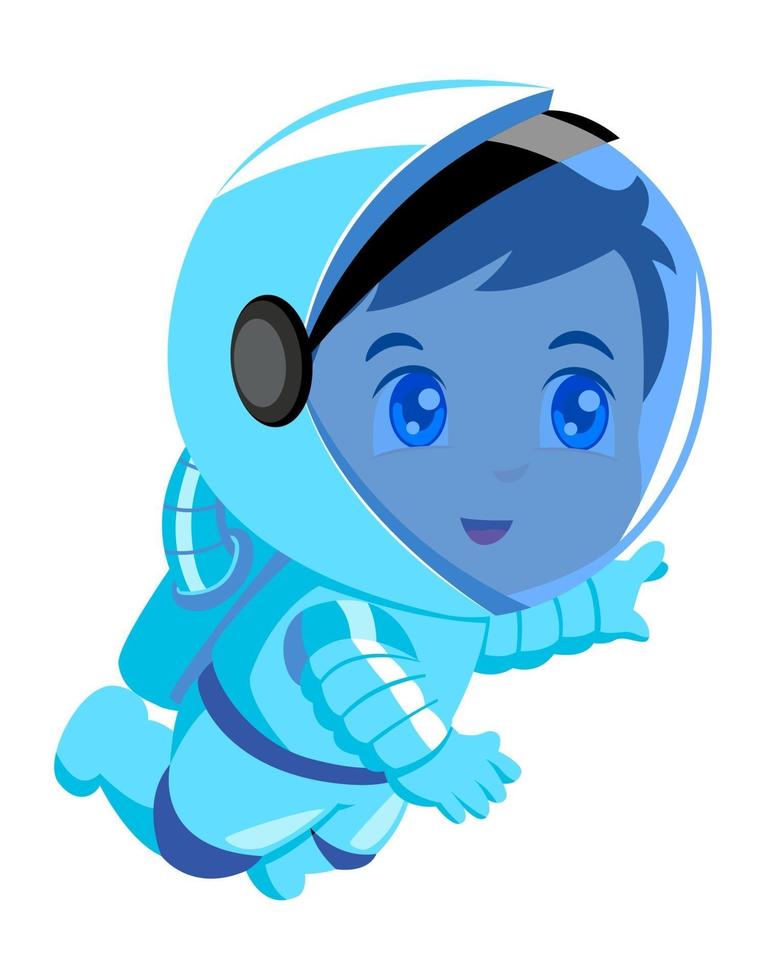 simpatico cartone animato di un astronauta vettore
