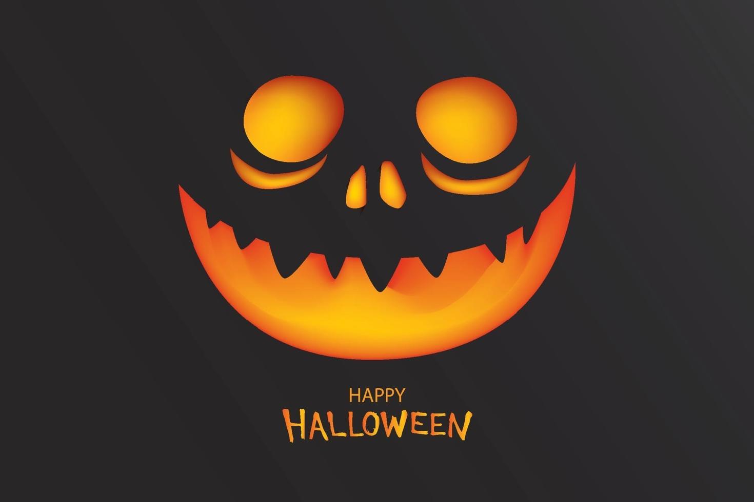 invito a una festa di Halloween con la zucca in uno sfondo scuro. modello di arte carta biglietto di auguri di design. utilizzare per flyer, banner, poster, illustrazione vettoriale. vettore