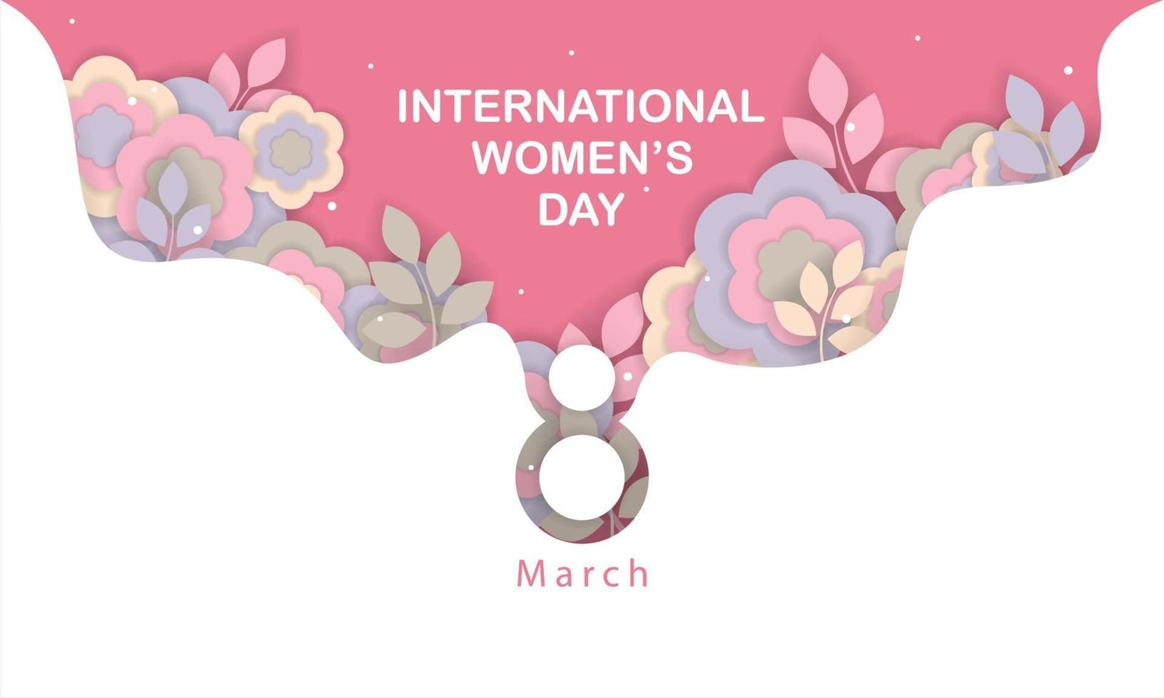 illustrazione di concetto di giornata internazionale della donna con i fiori vettore