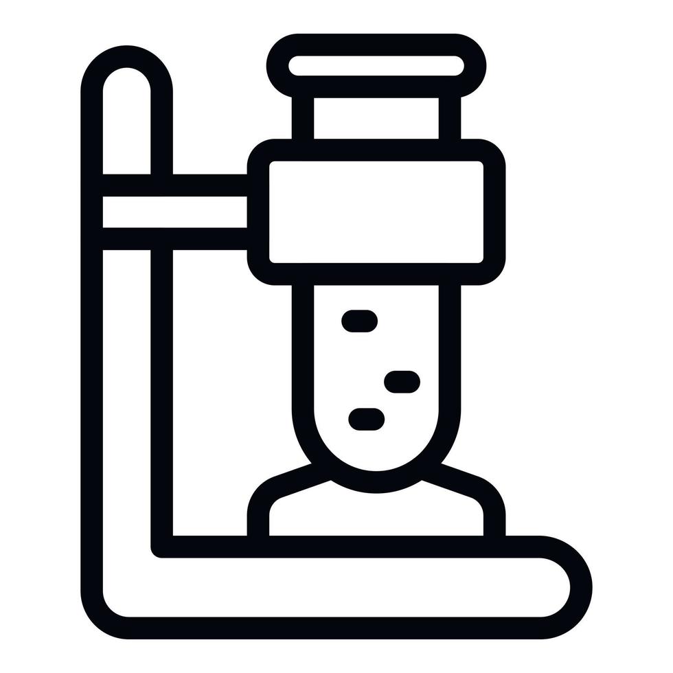 biologico test tubo icona schema vettore. ricerca energia vettore