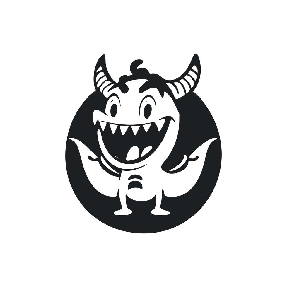 nero e bianca semplice logo con un' piacevole allegro coccodrillo. vettore