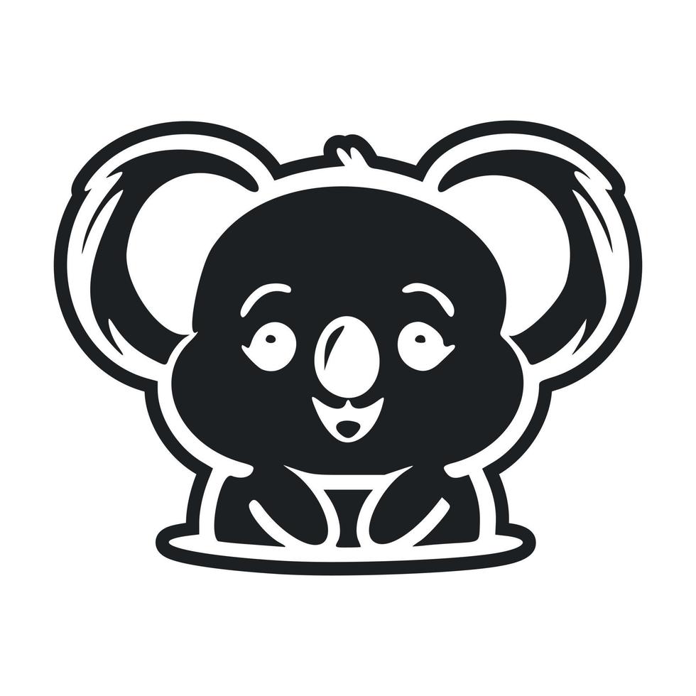 nero e bianca leggero logo con estetico e carino koala. vettore