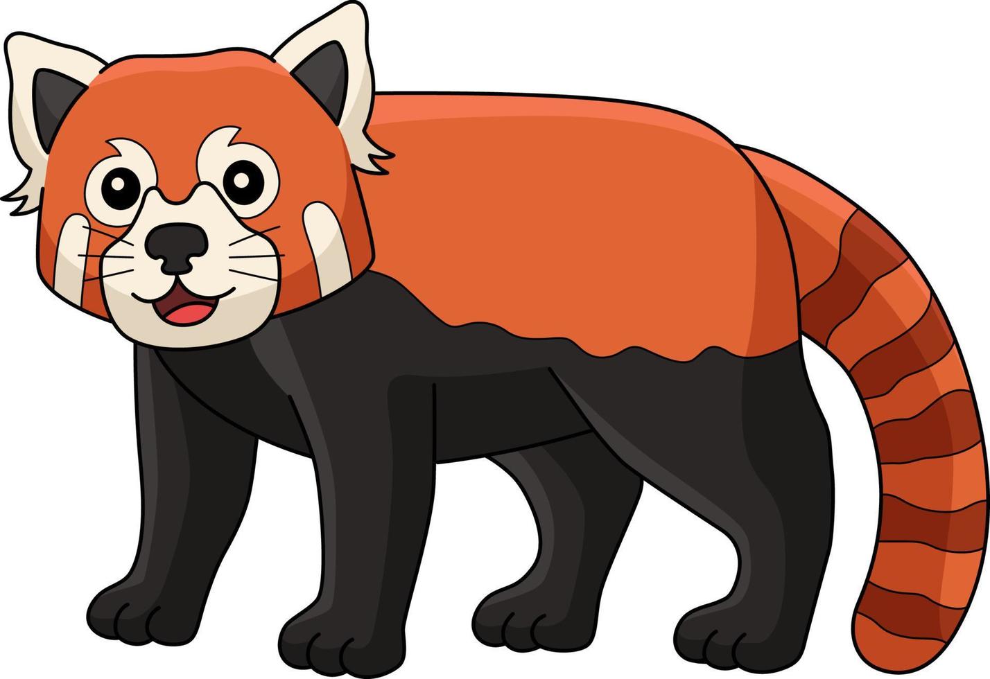 rosso panda animale cartone animato colorato clipart vettore