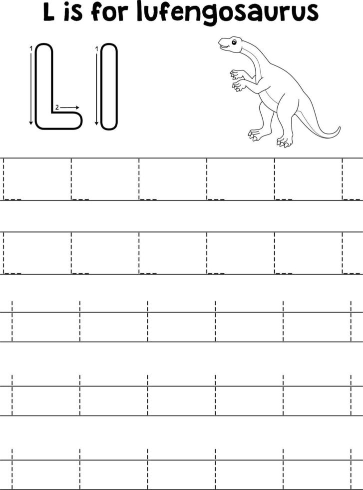 lufengosauro dino tracciato lettera abc colorazione l vettore