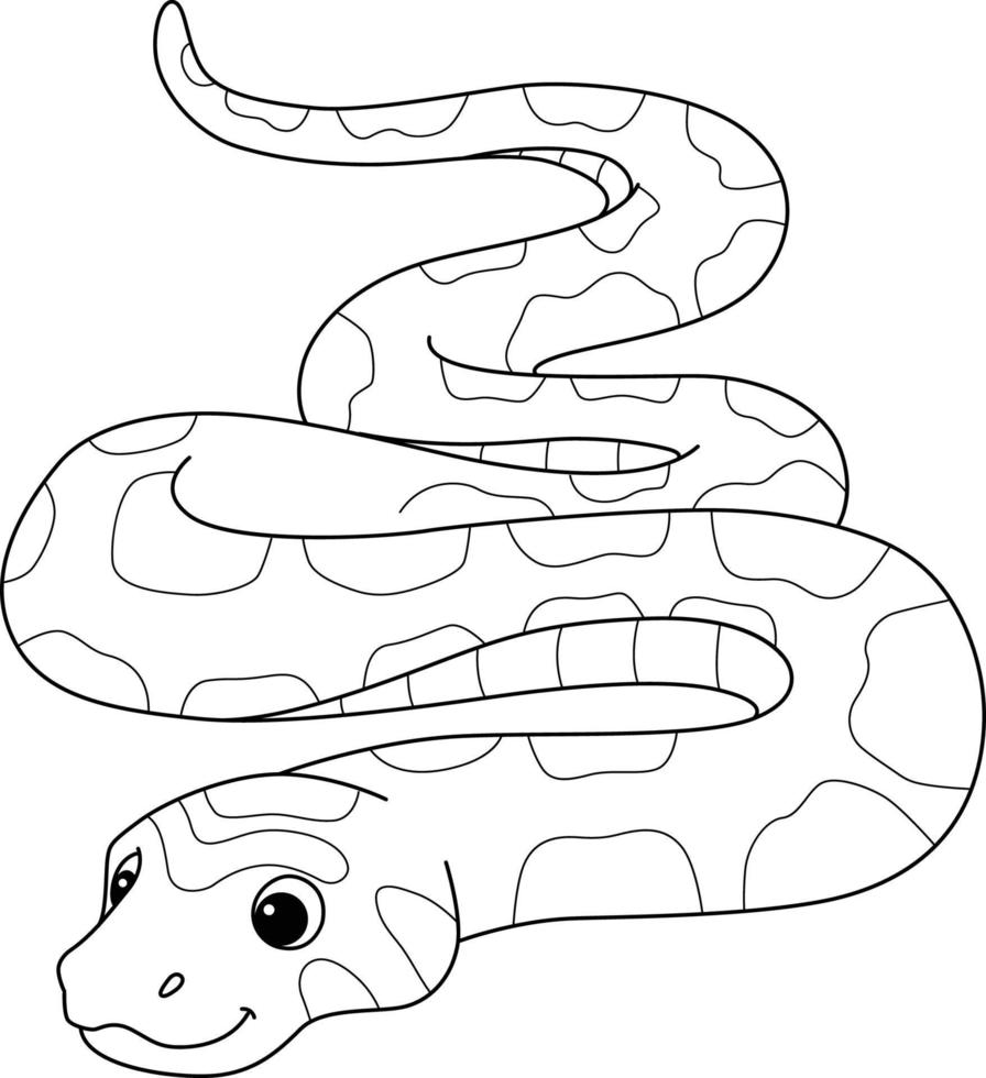 Mais serpente animale isolato colorazione pagina per bambini vettore
