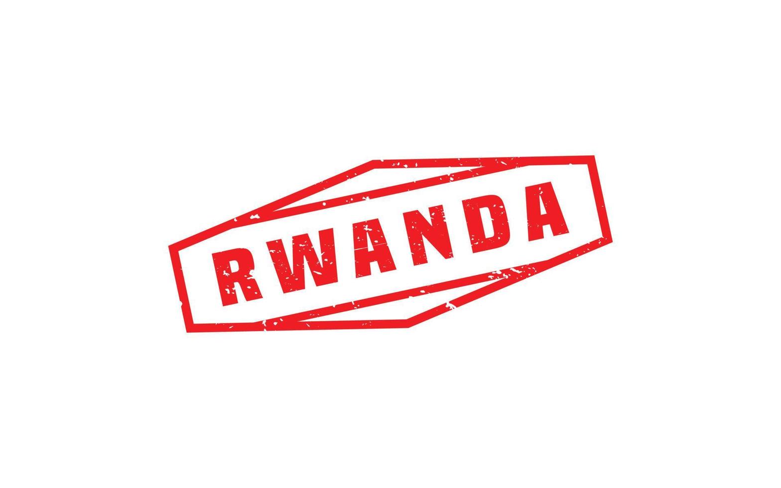Ruanda francobollo gomma da cancellare con grunge stile su bianca sfondo vettore