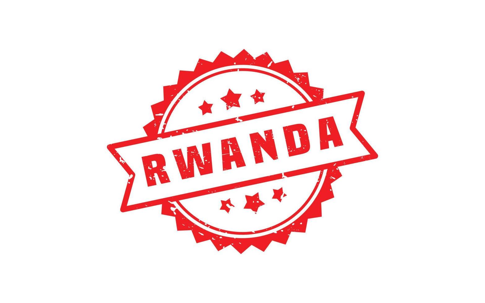 Ruanda francobollo gomma da cancellare con grunge stile su bianca sfondo vettore