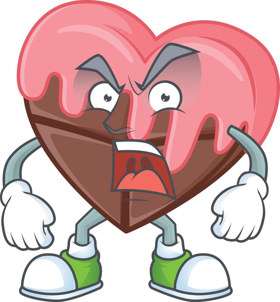 amore cioccolato con rosa cartone animato personaggio stile vettore