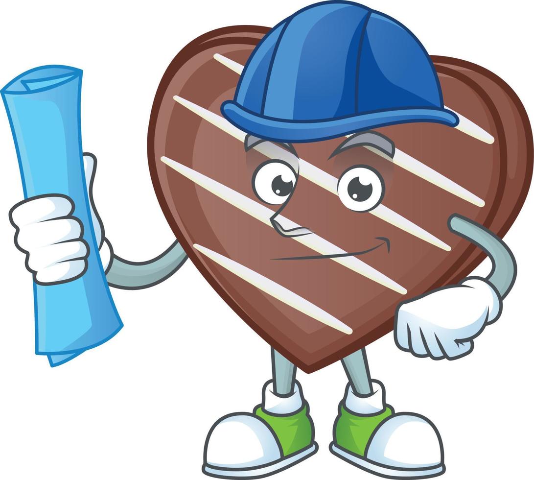 strisce cioccolato bar cartone animato personaggio stile vettore