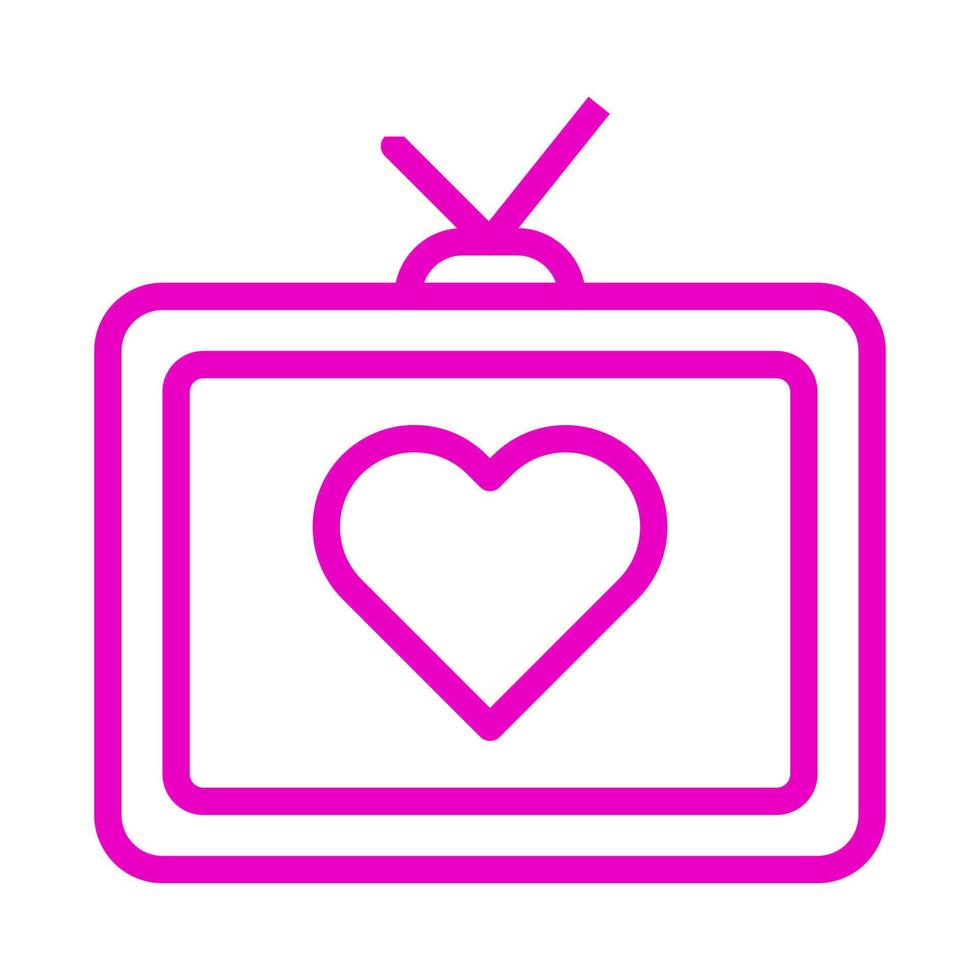 tv icona schema rosa stile San Valentino illustrazione vettore elemento e simbolo Perfetto.