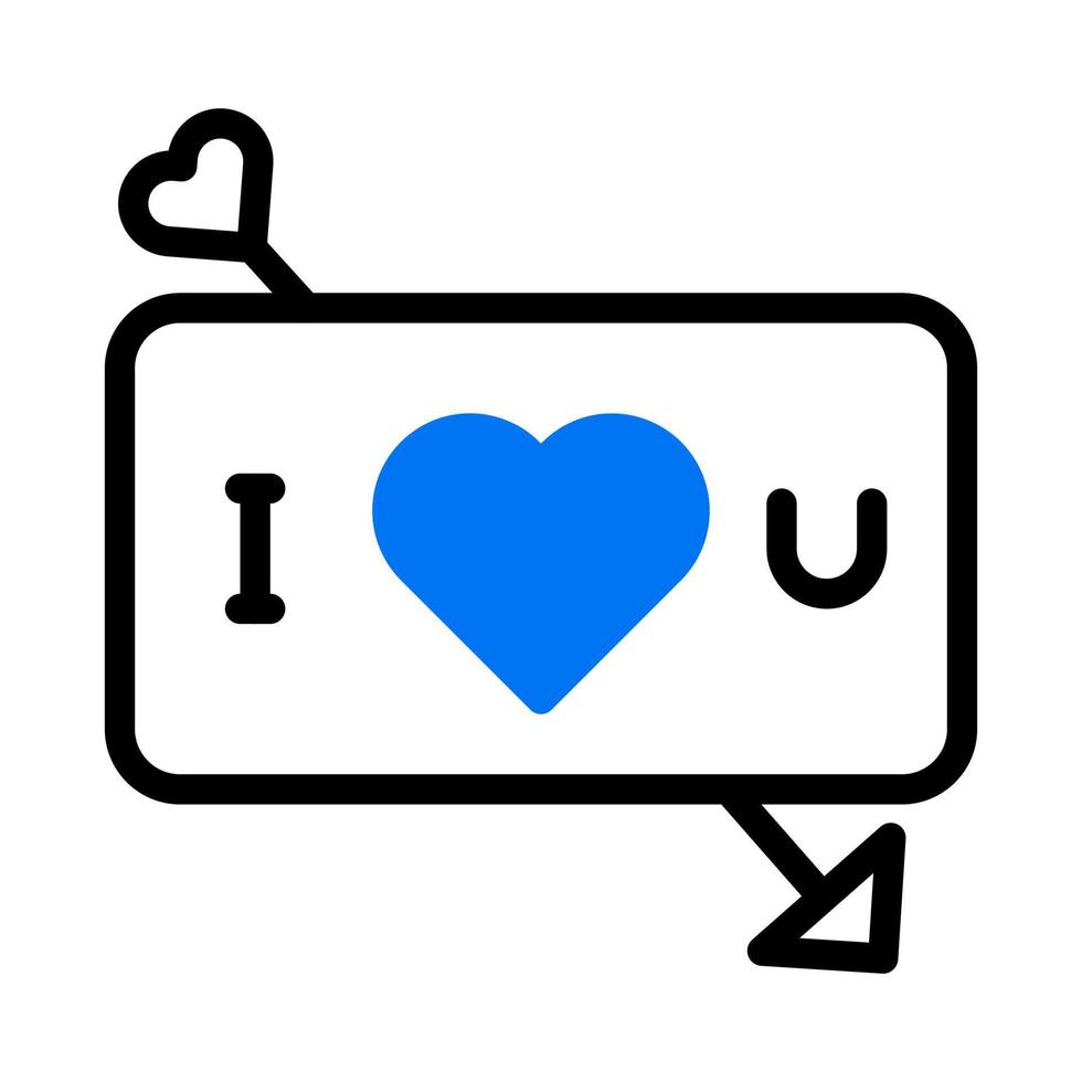 carta icona duotone blu stile San Valentino illustrazione vettore elemento e simbolo Perfetto.