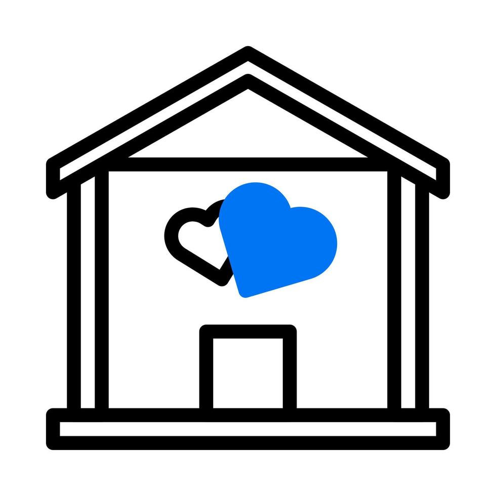 Casa icona duotone blu stile San Valentino illustrazione vettore elemento e simbolo Perfetto.