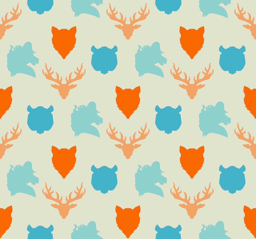 seamless pattern di fauna selvatica vettore