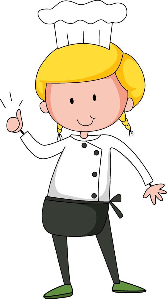 personaggio dei cartoni animati di piccolo chef isolato vettore