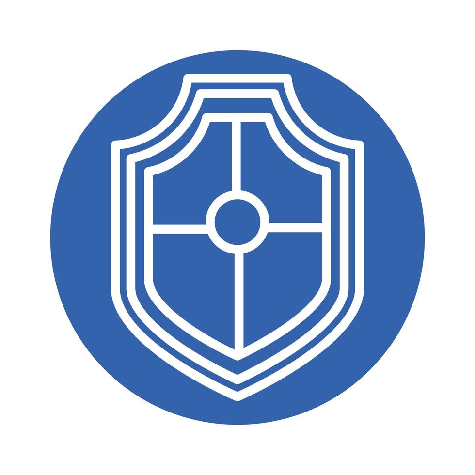 scudo icona di stile blocco di sicurezza vettore