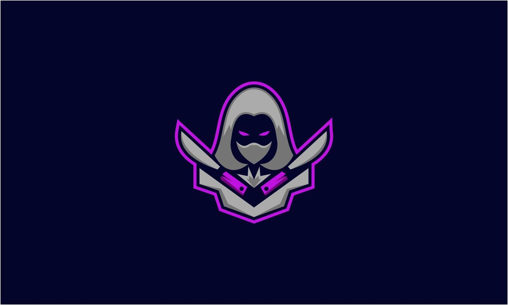 e-sport ninja portafortuna personaggio logo vettore