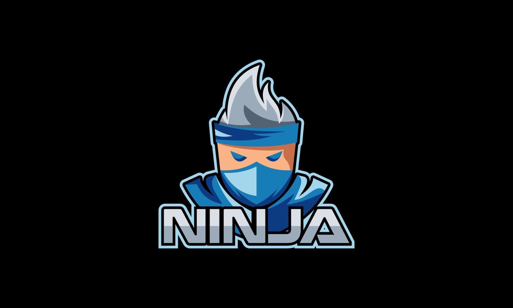 e-sport ninja portafortuna personaggio logo vettore