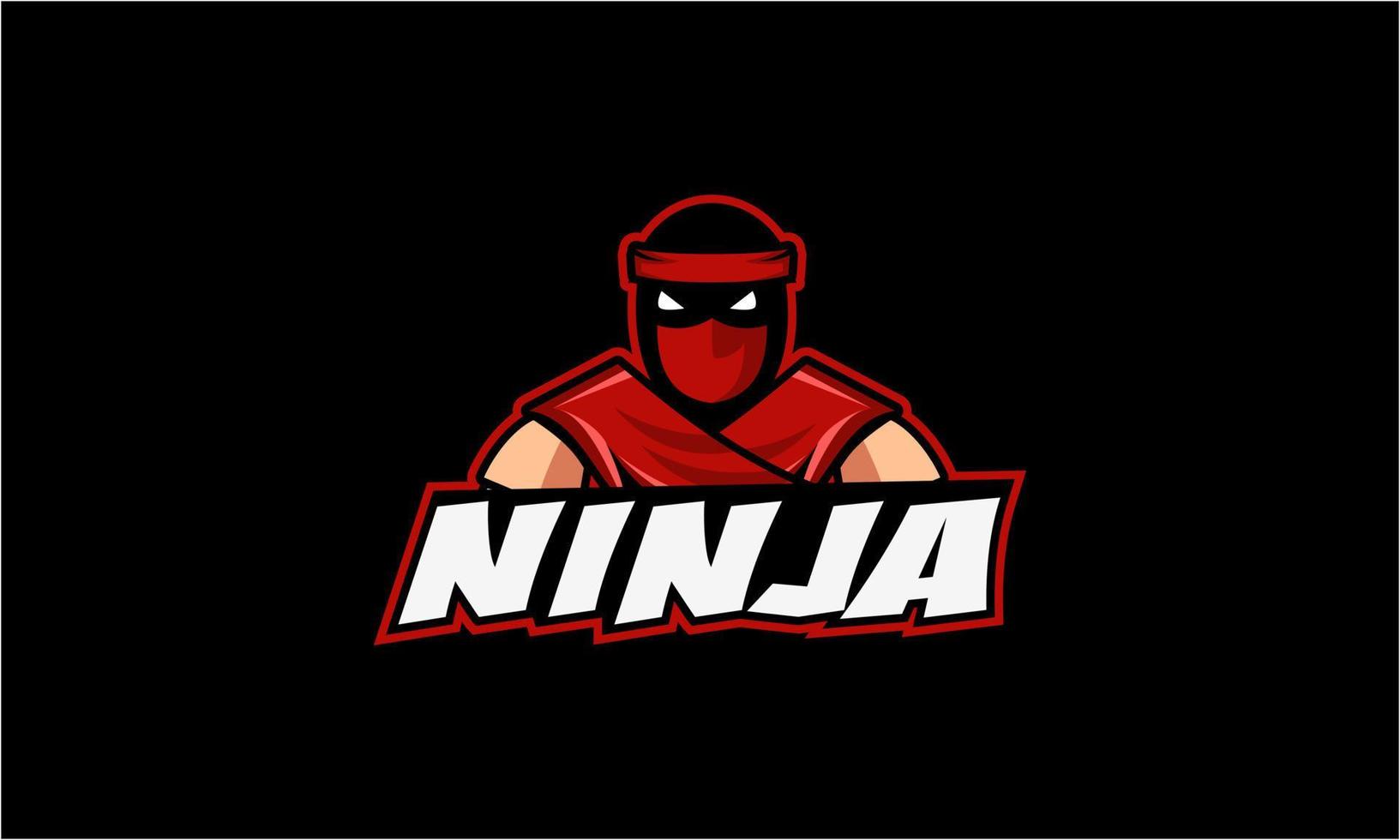 e-sport ninja portafortuna personaggio logo vettore