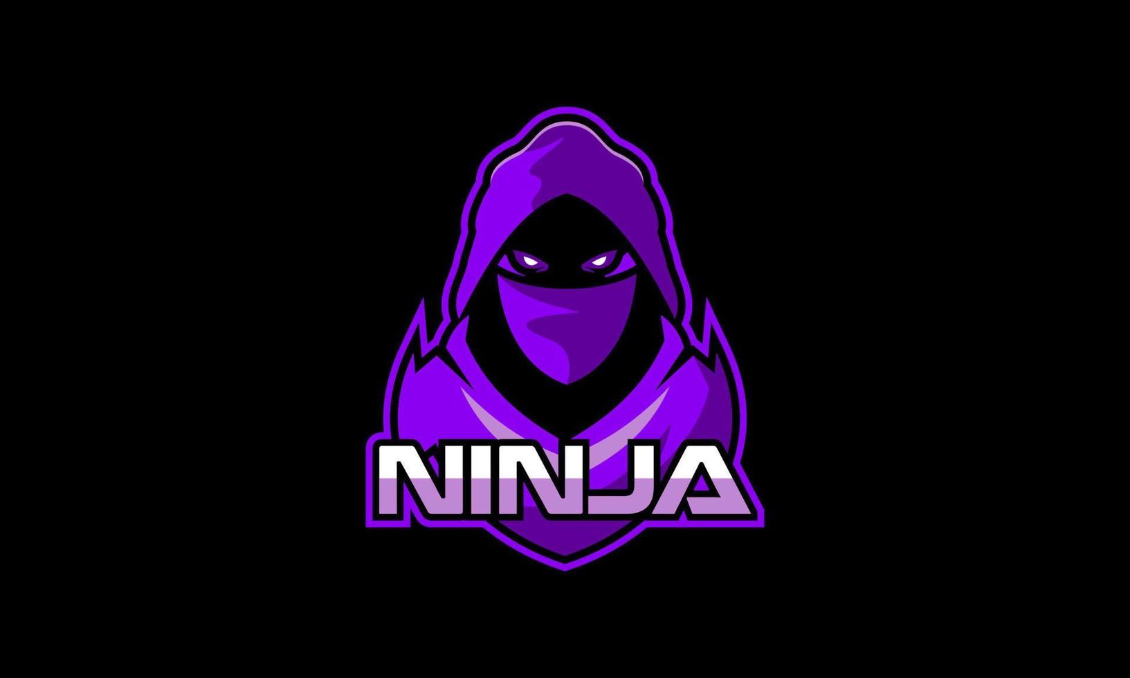 e-sport ninja portafortuna personaggio logo vettore