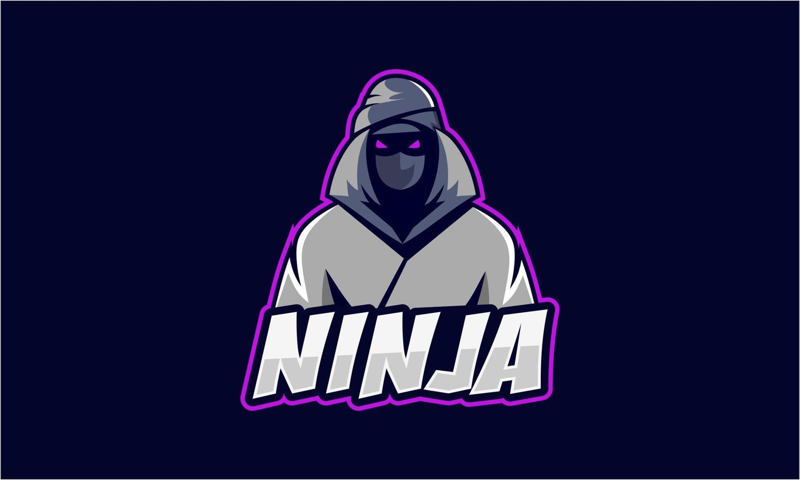 e-sport ninja portafortuna personaggio logo vettore